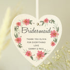 Personalised Floral Sentimental Wooden Heart Decoration | Gift for Her