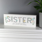 Personalised Floral Sister Wooden Mantel Decoration | Hanging Decorations & Signs | Mother's Day Gift
