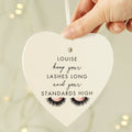 Personalised Eyelash Wooden Heart Decoration | Wedding Gift