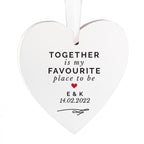 Personalised Together Is My Favourite Place Wooden Heart Decoration | Hanging Decorations & Signs | Inspired Creative Gifts