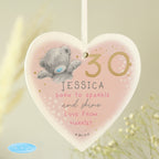 Personalised Me To You Sparkle & Shine Birthday Wooden Heart Decoration