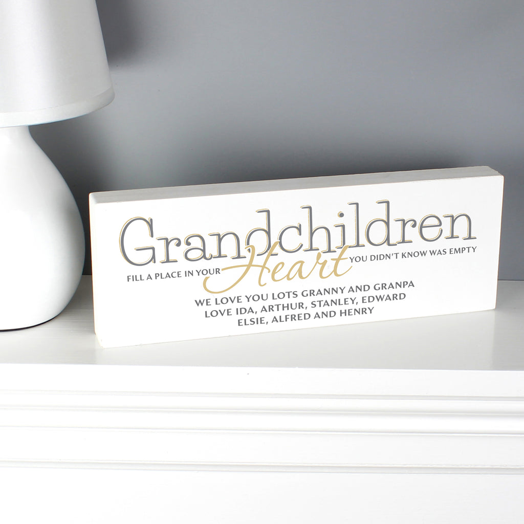 Personalised Grandchildren Wooden Mantel Decoration | Christmas Gift