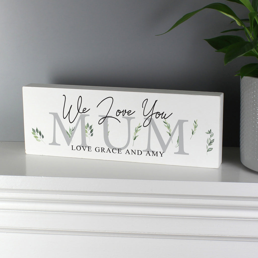 Personalised Botanical Wooden Mantel Decoration | Gift for Her