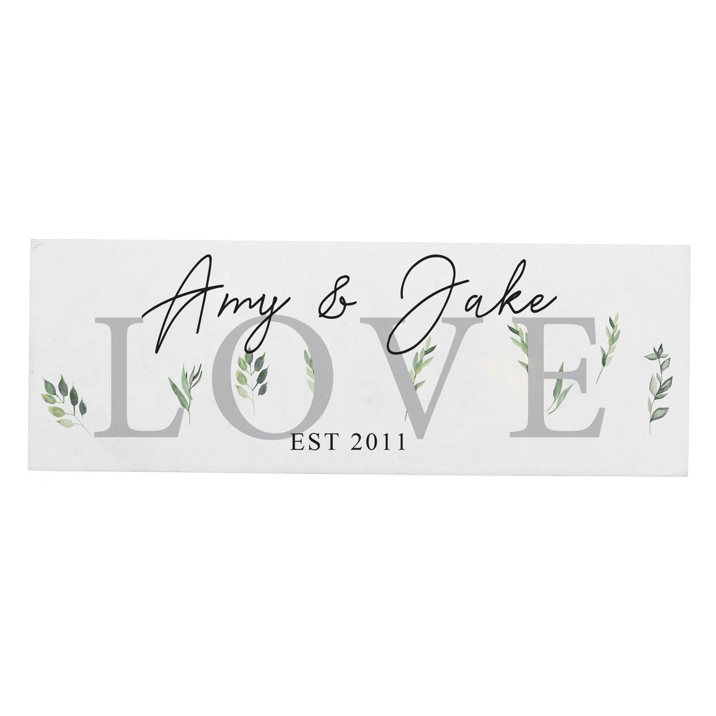 Personalised Botanical Wooden Mantel Decoration | Gift for Her