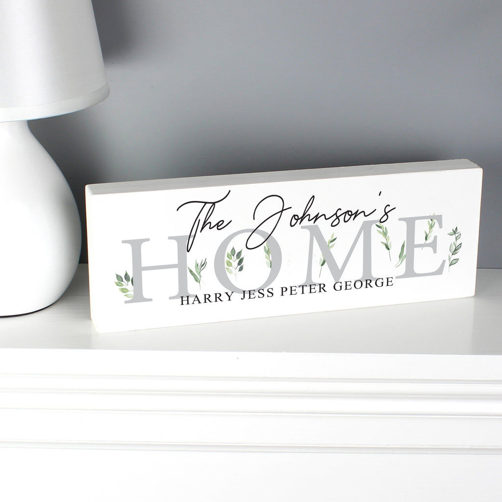Personalised Botanical Wooden Mantel Decoration | Gift for Her