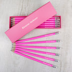 Personalised Name Only Box and 12 Pink HB Pencils for Christmas