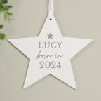 Personalised Born In Wooden Star Decoration | Hanging Decorations & Signs | Inspired Creative Gifts