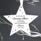 Personalised Miss You Beyond The Stars Wooden Star Decoration for Christmas