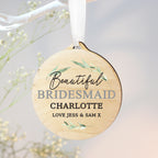 Personalised Leaf Decor Round Wooden Decoration | Hanging Decorations & Signs