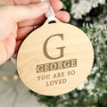 Personalised Initial Round Wooden Decoration | Hanging Decorations & Signs | Inspired Creative Gifts