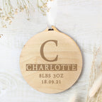 Personalised Initial Round Wooden Decoration | Hanging Decorations & Signs | Inspired Creative Gifts