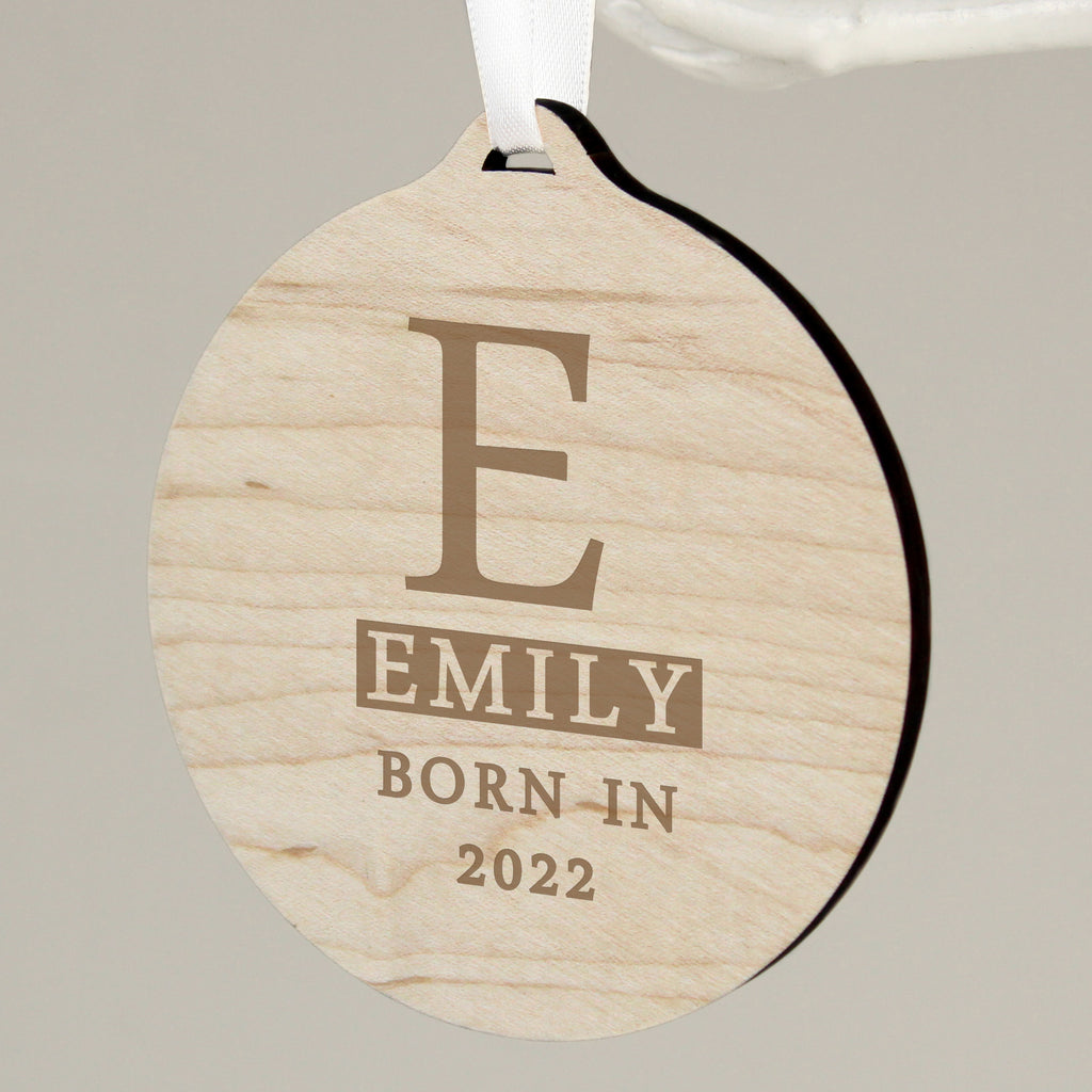 Personalised Initial Round Wooden Decoration | Hanging Decorations & Signs | Inspired Creative Gifts