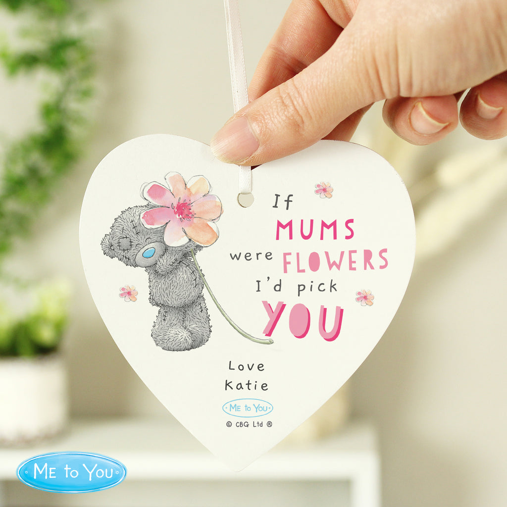 Personalised Me To You If... Were Flowers Wooden Heart Decoration | Gift for Her