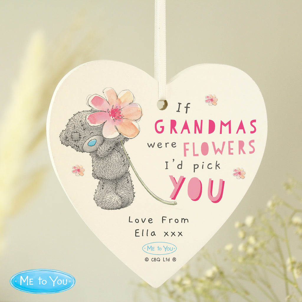 Personalised Me To You If... Were Flowers Wooden Heart Decoration | Gift for Her