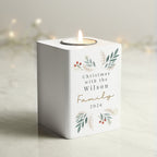 Personalised Christmas Foliage White Tealight Holder | Candles & Reed Diffusers | Christmas Gift