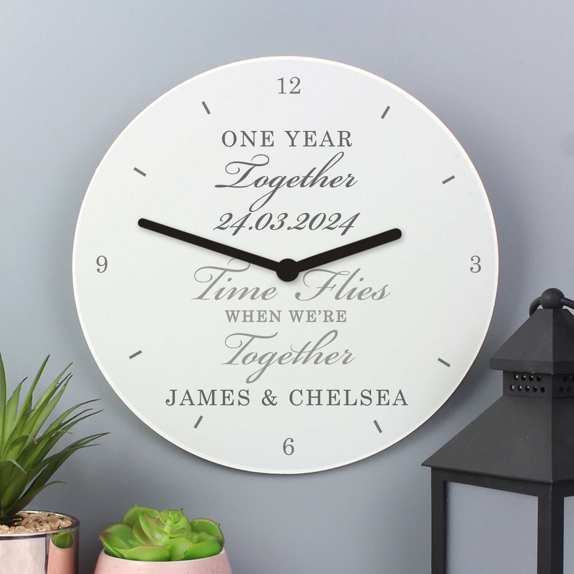 Personalised Anniversary Wooden Clock - Wall Clock - Inspired Creative Gifts