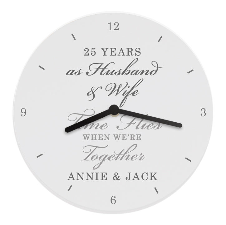 Personalised Anniversary Wooden Clock - Wall Clock - Inspired Creative Gifts