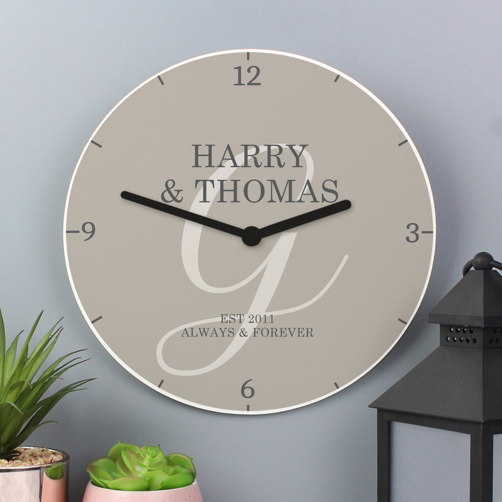 Personalised Family Wooden Clock - Wall Clock - Inspired Creative Gifts