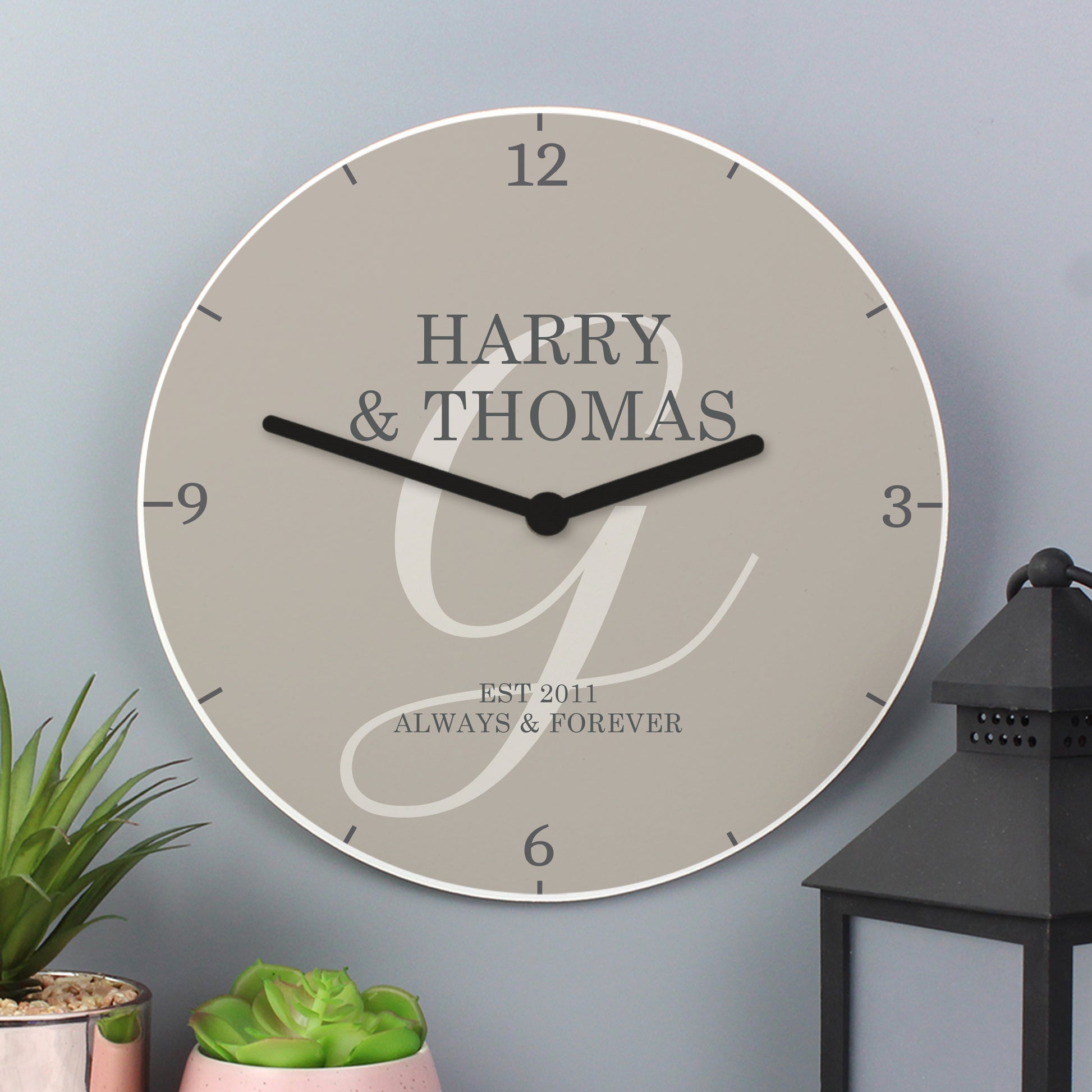 Personalised Family Wooden Clock - Wall Clock - Inspired Creative Gifts