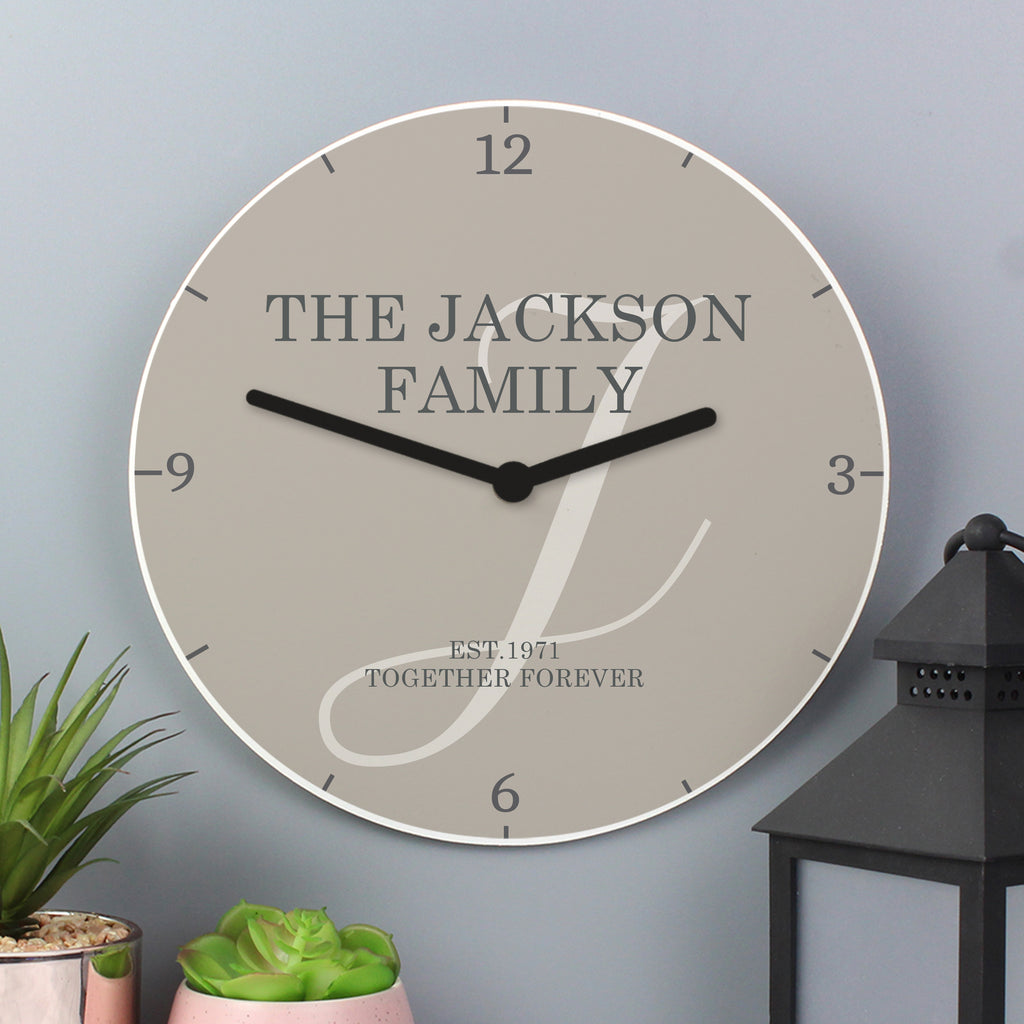 Personalised Family Wooden Clock - Wall Clock - Inspired Creative Gifts