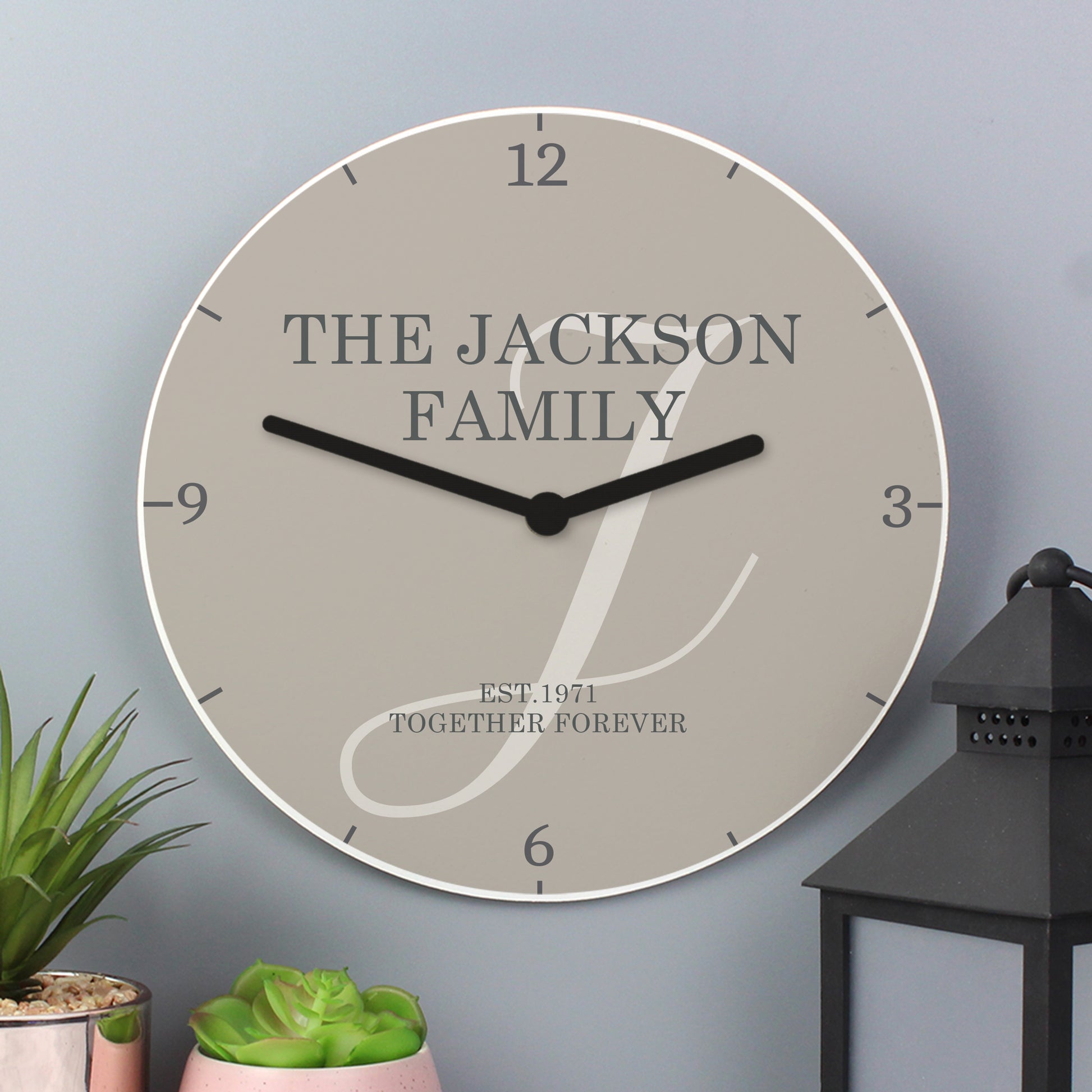Personalised Family Wooden Clock - Wall Clock - Inspired Creative Gifts