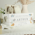 Personalised Safari Animals White Wooden Crate | Storage