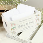 Personalised Pastel Rainbow White Wooden Crate | Storage | Inspired Creative Gifts