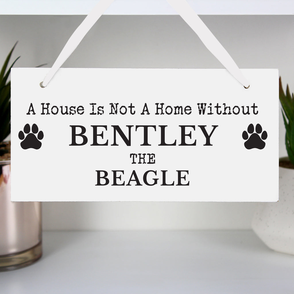 Personalised Paw Print Dog Breed Wooden Sign | Gift for Pets