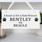 Personalised Paw Print Dog Breed Wooden Sign | Gift for Pets