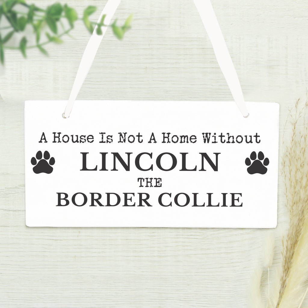 Personalised Paw Print Dog Breed Wooden Sign | Gift for Pets