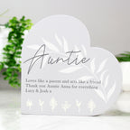 Personalised Leaf Decor Free Standing Heart Ornament | Ornaments | Inspired Creative Gifts