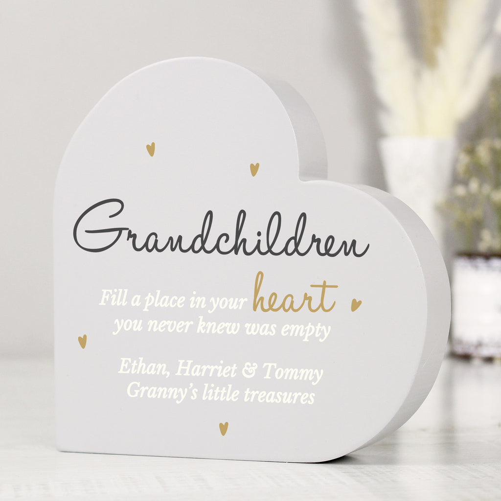 Personalised Grandchildren Free Standing Heart Ornament | Ornaments | Inspired Creative Gifts