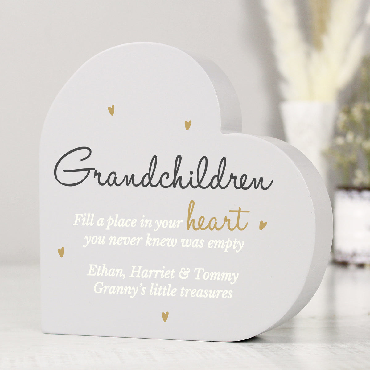 Personalised Grandchildren Free Standing Heart Ornament | Ornaments | Inspired Creative Gifts