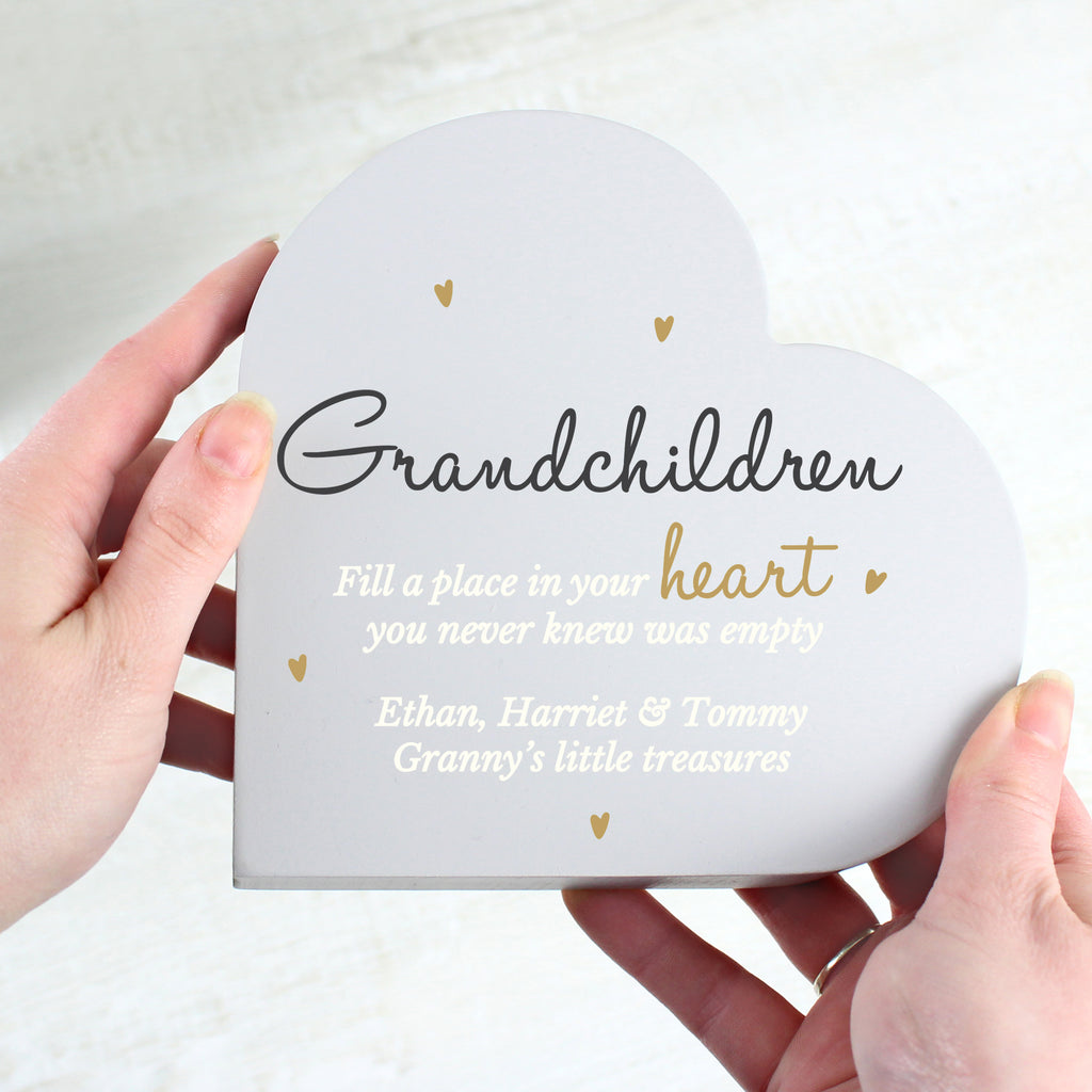 Personalised Grandchildren Free Standing Heart Ornament | Ornaments | Inspired Creative Gifts