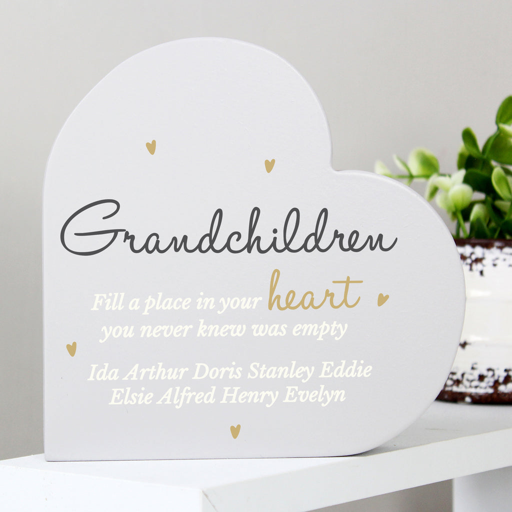 Personalised Grandchildren Free Standing Heart Ornament | Ornaments | Inspired Creative Gifts