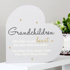Personalised Grandchildren Free Standing Heart Ornament | Ornaments | Inspired Creative Gifts