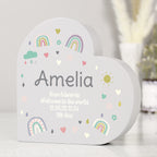 Personalised Rainbow Free Standing Heart ornament | Ornaments | Inspired Creative Gifts