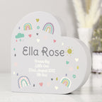 Personalised Rainbow Free Standing Heart ornament | Ornaments | Inspired Creative Gifts