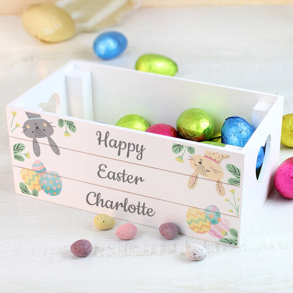 Personalised Easter Egg Hunt Small Wooden Crate | Easter Gift
