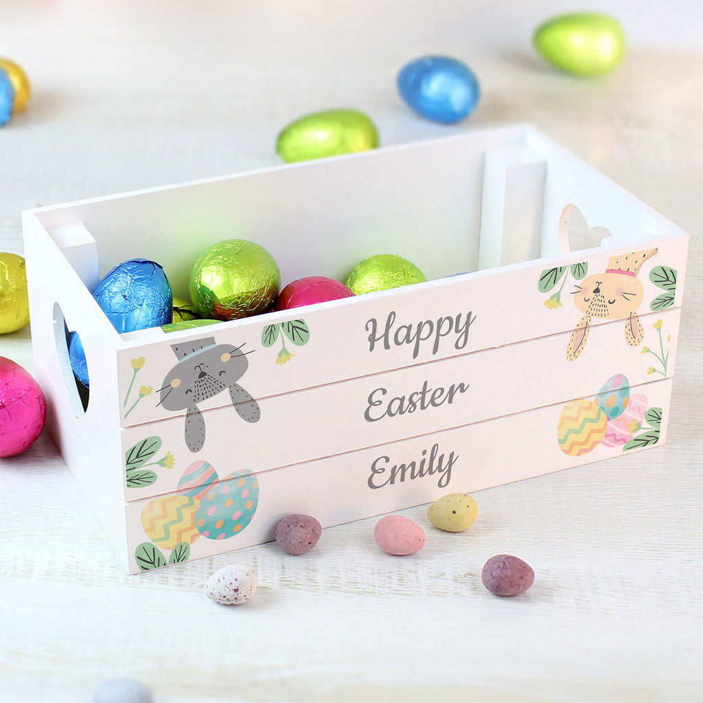 Personalised Easter Egg Hunt Small Wooden Crate | Easter Gift