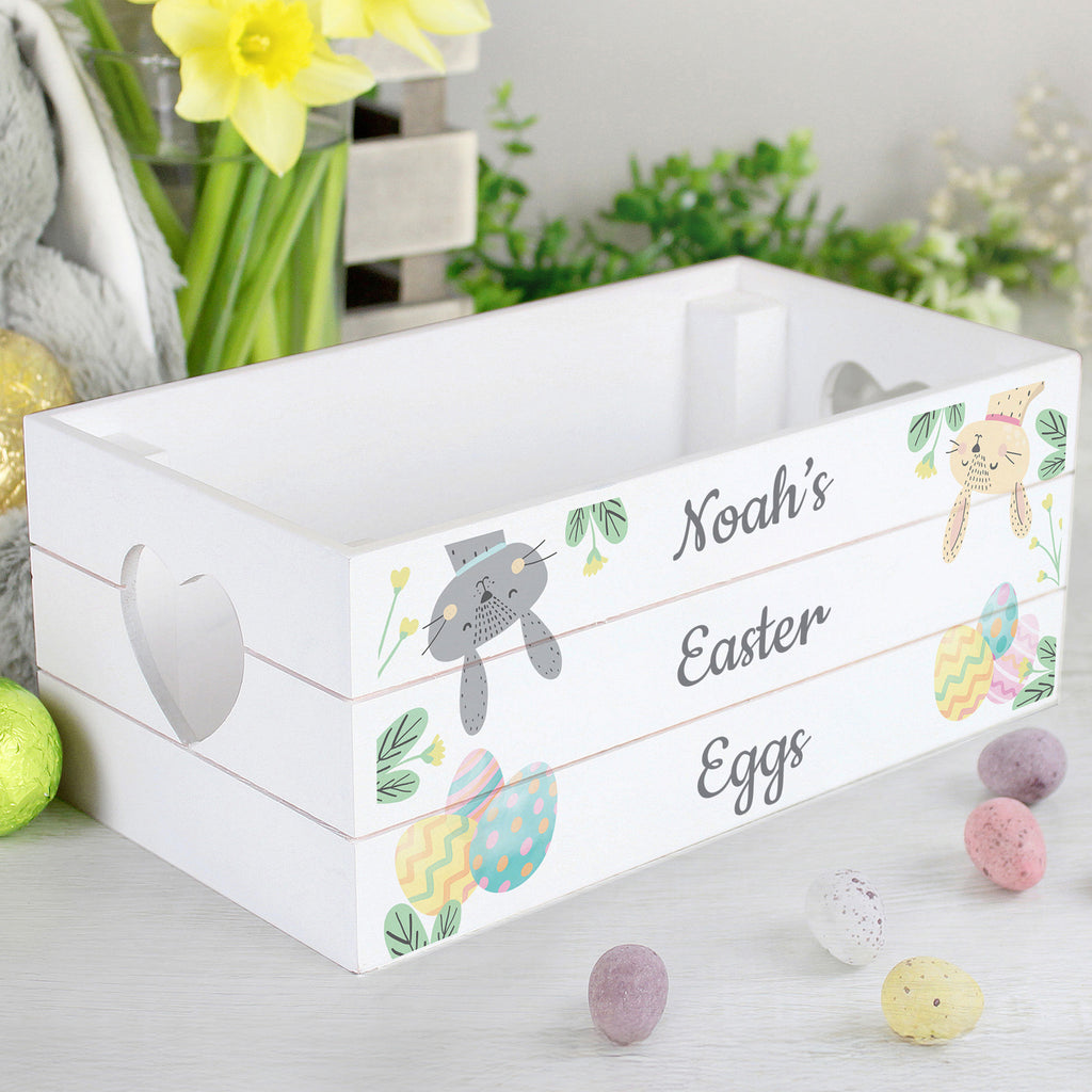 Personalised Easter Egg Hunt Small Wooden Crate | Easter Gift
