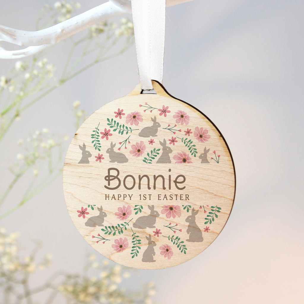 Personalised Floral Easter Tree Wooden Decoration | Hanging Decorations & Signs | Easter Gift
