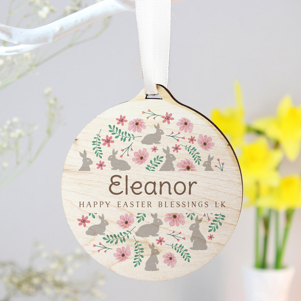 Personalised Floral Easter Tree Wooden Decoration | Hanging Decorations & Signs | Easter Gift