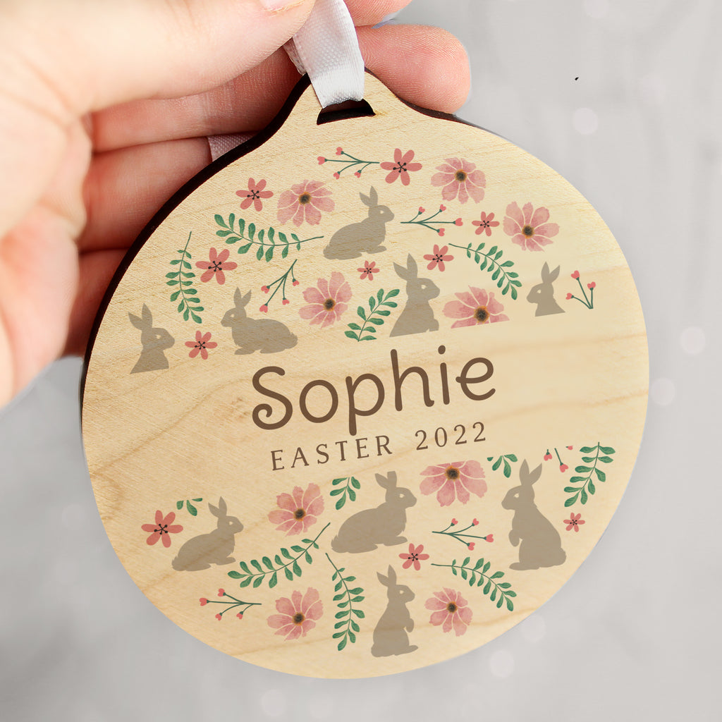 Personalised Floral Easter Tree Wooden Decoration | Hanging Decorations & Signs | Easter Gift