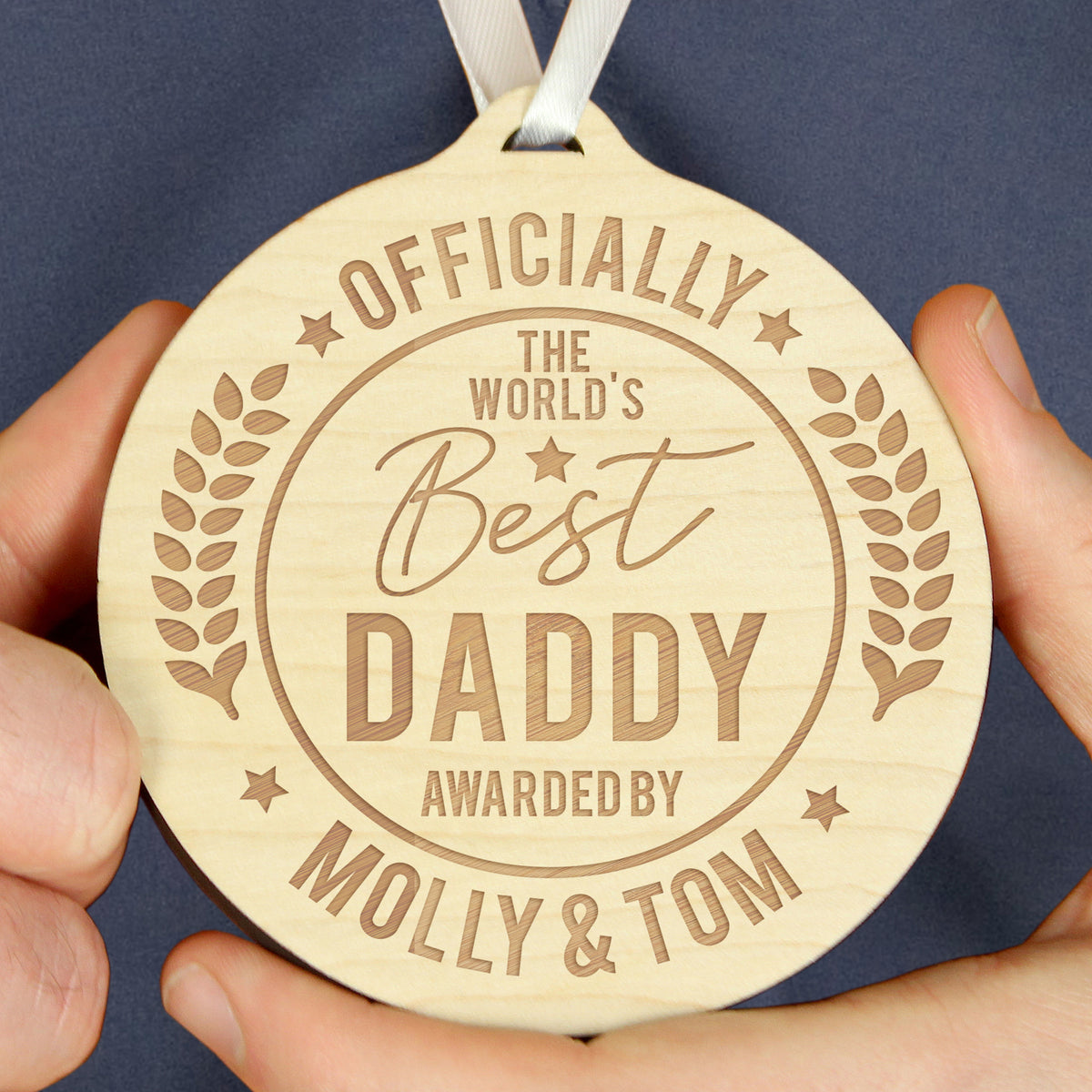 Personalised Officially The Best Round Wooden Medal | Keepsakes