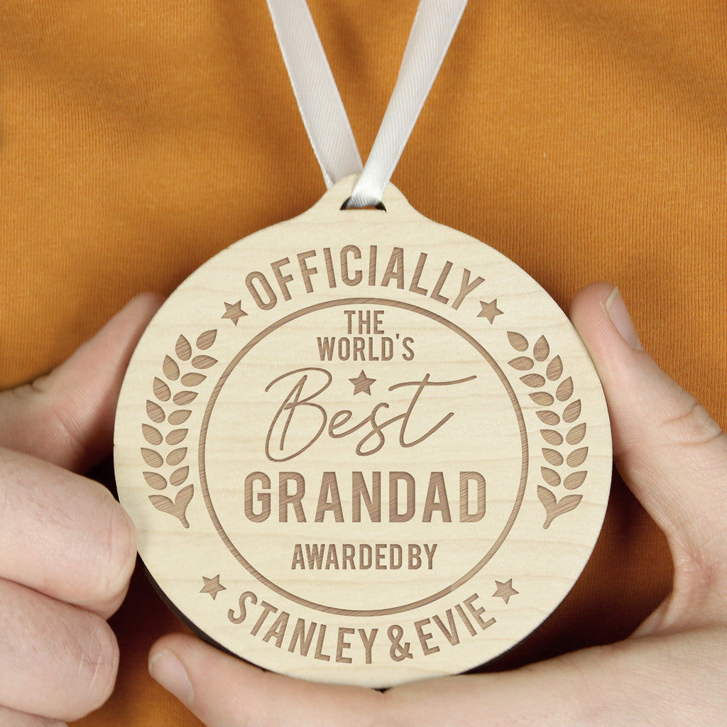 Personalised Officially The Best Round Wooden Medal | Keepsakes