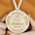 Personalised Officially The Best Round Wooden Medal | Keepsakes