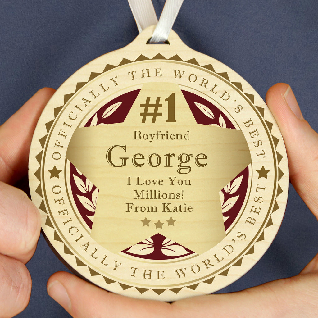 Personalised Number 1 Round Wooden Medal | Keepsakes
