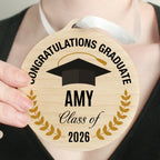 Personalised Graduation Round Wooden Decoration | Keepsakes | Inspired Creative Gifts