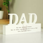 Personalised Free Text Heart Wooden Dad Ornament for Father's Day